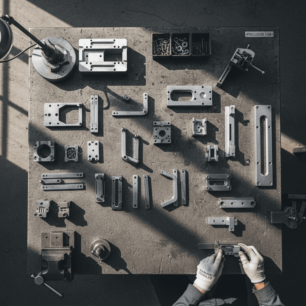Finished manufactured parts and quality control inspection